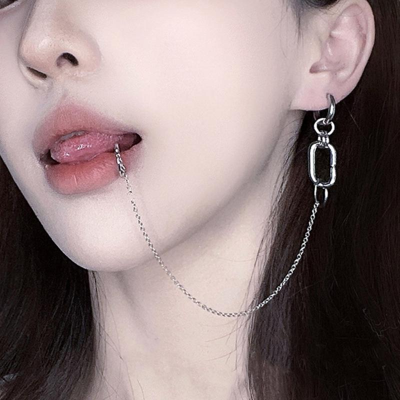 Body Jewelry Materials - A52E 1 ชุดต่างหูแบบหนีบปากไม่เจาะเครื่องประดับหูและปากแบบชิ้นเดียว