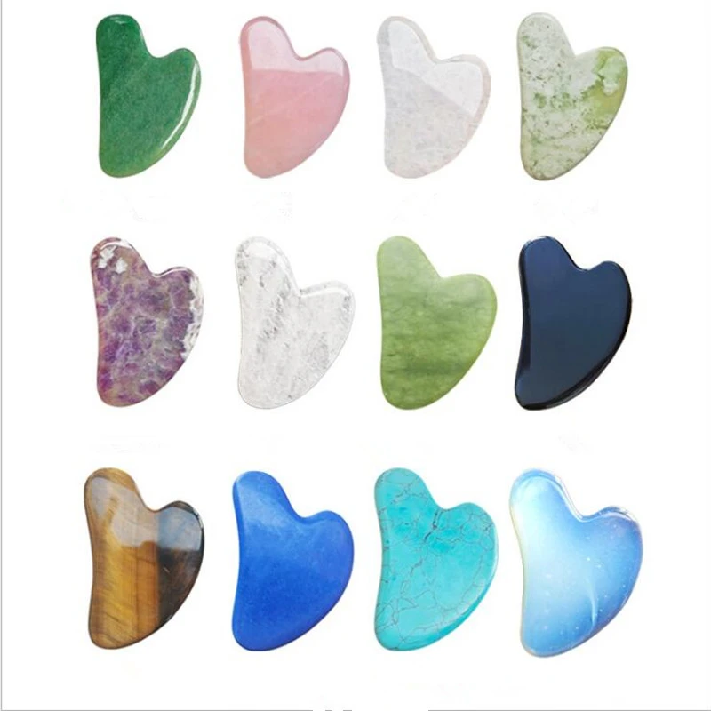 Body Jewelry Materials - ธรรมชาติสีเขียว Jades Roller นวดหน้า Gua Sha