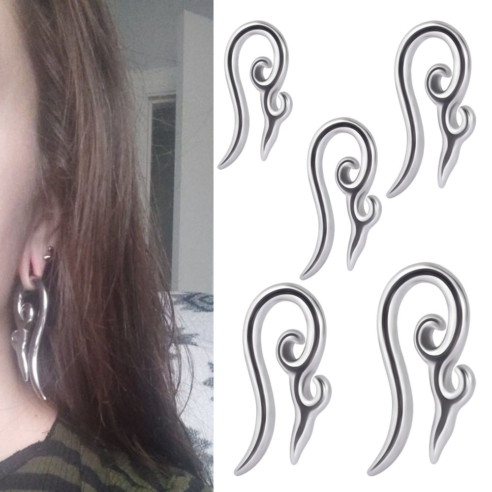 Body Jewelry Gauge Sizes - คู่เหล็กผ่าตัด Heavy หูน้ำหนักที่แตกต่างกันขนาด Gauge Pan ดอกไม้