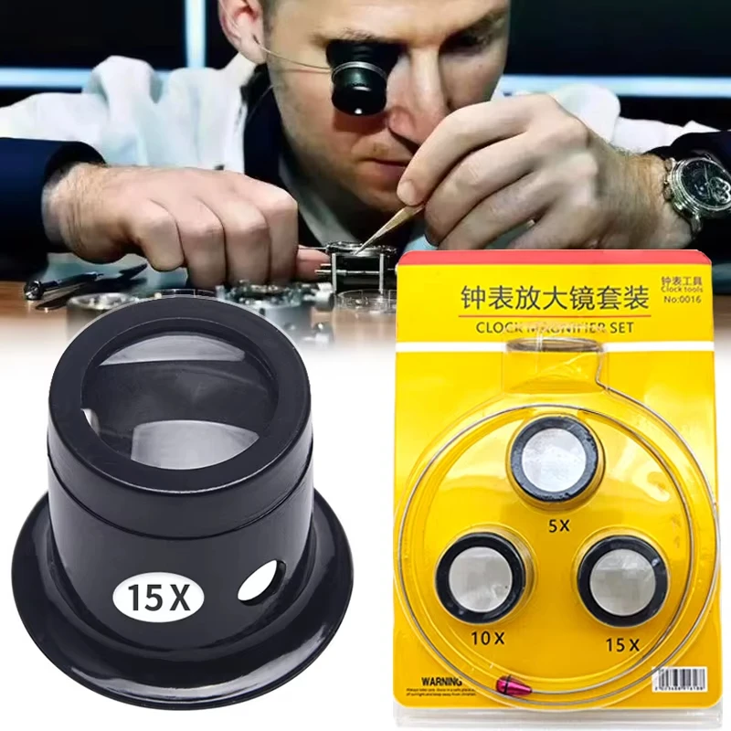 Body Jewelry Websites - ชุดแว่นขยายสำหรับซ่อมนาฬิกา, แว่นขยายแบบหนีบ 5X 10X 15X สำหรับช่างซ่อมนาฬิกา,