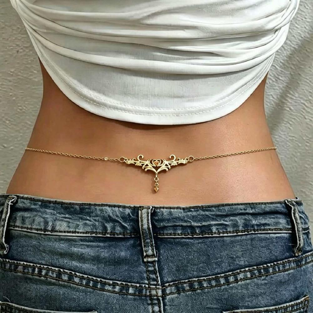 Body Jewelry Chain - สร้อยคาดเอวแฟชั่นสำหรับผู้หญิง ดีไซน์หรูหราและเซ็กซี่ พร้อมจี้ปีกแห่งความรักประดับเพชรซิคอน สร้อยคาดเอวแฟชั่นอเนกประสงค์ เหมาะสำหรับเป็นเครื่องประดับในวันหยุด 1