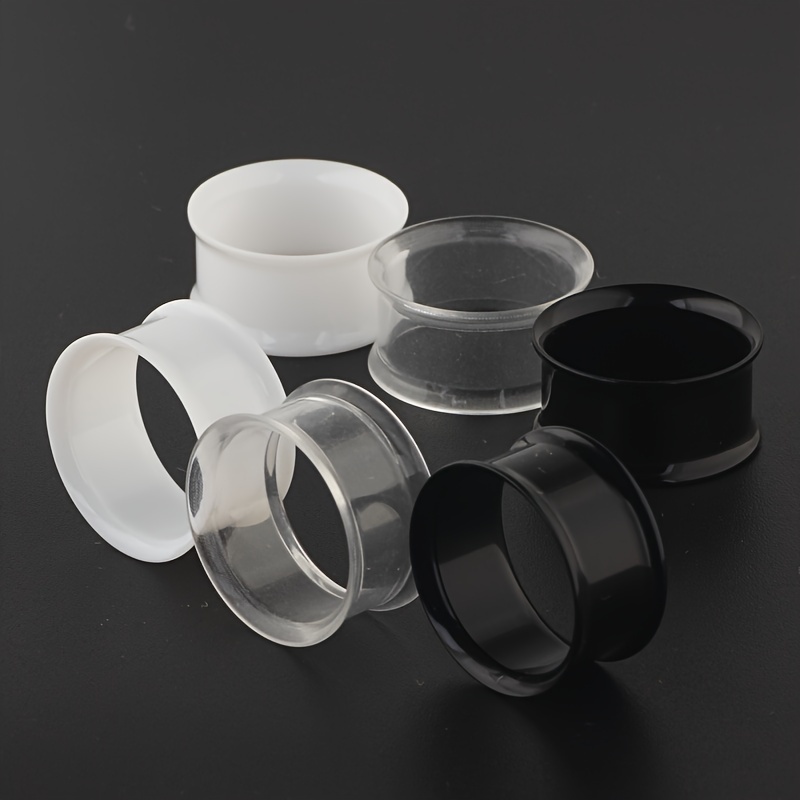 Body Jewelry Gauge Sizes - 6 ชิ้นกลวงอะคริลิคฮอร์นคู่อานหูหลุมเสียบเครื่องวัด Flarer ร่างกายเจาะเครื่องประดับขนาด 3-16 มม