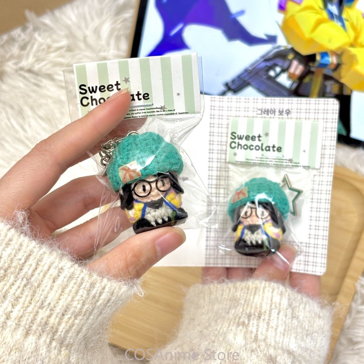 Body Jewels - ตุ๊กตาถักนิตติ้ง VALORANT Killjoy สำหรับคอสเพลย์ ตุ๊กตาขนาดเล็ก กระเป๋าพวงกุญแจ