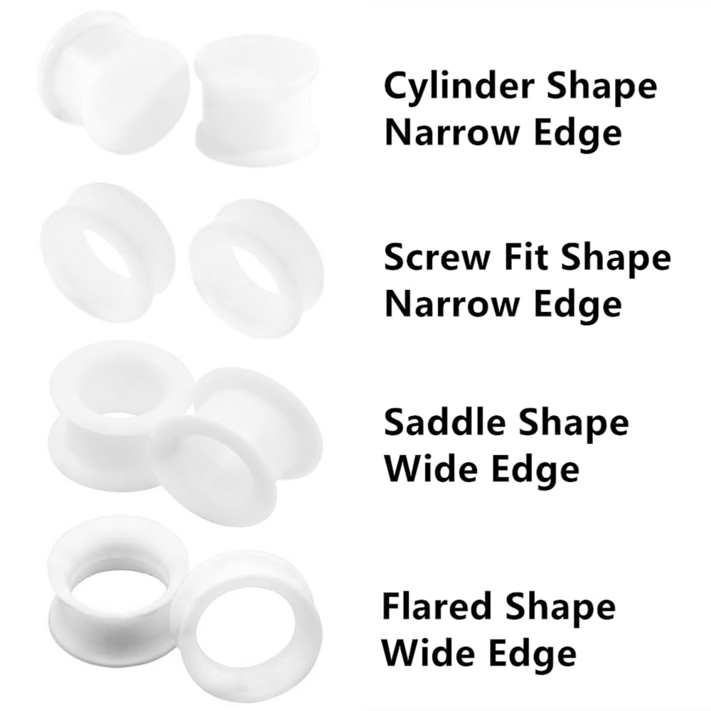 ที่อุดหูซิลิโคนหนายืดหยุ่นสีดำ - Body Jewelry Gauge Sizes บทวิจารณ์และราคา