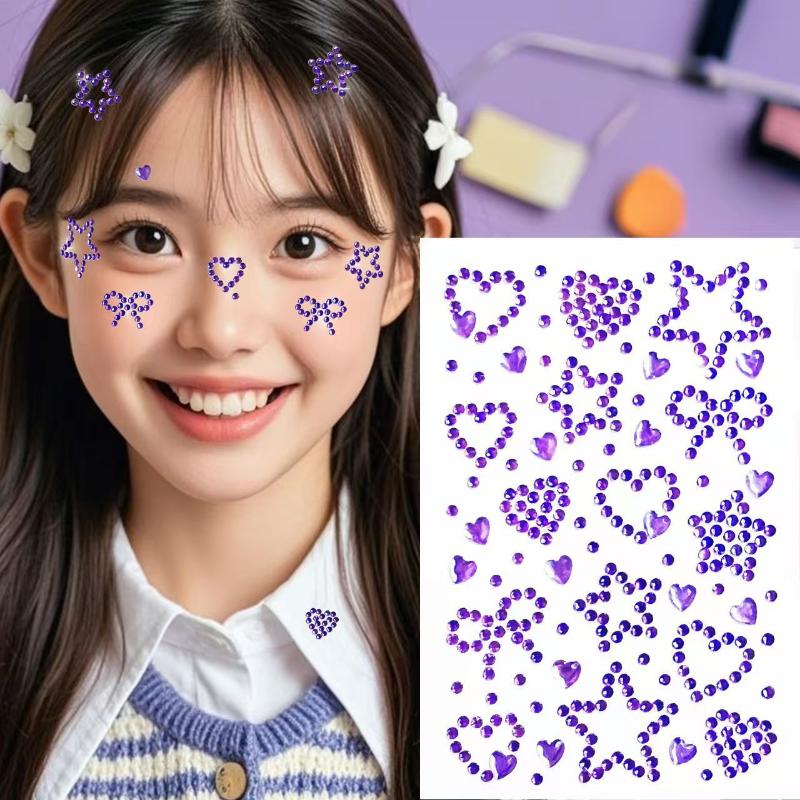 สติกเกอร์ติดหน้ารูปหัวใจและดาว - Body Jewelry Eyebrow บทวิจารณ์และราคา