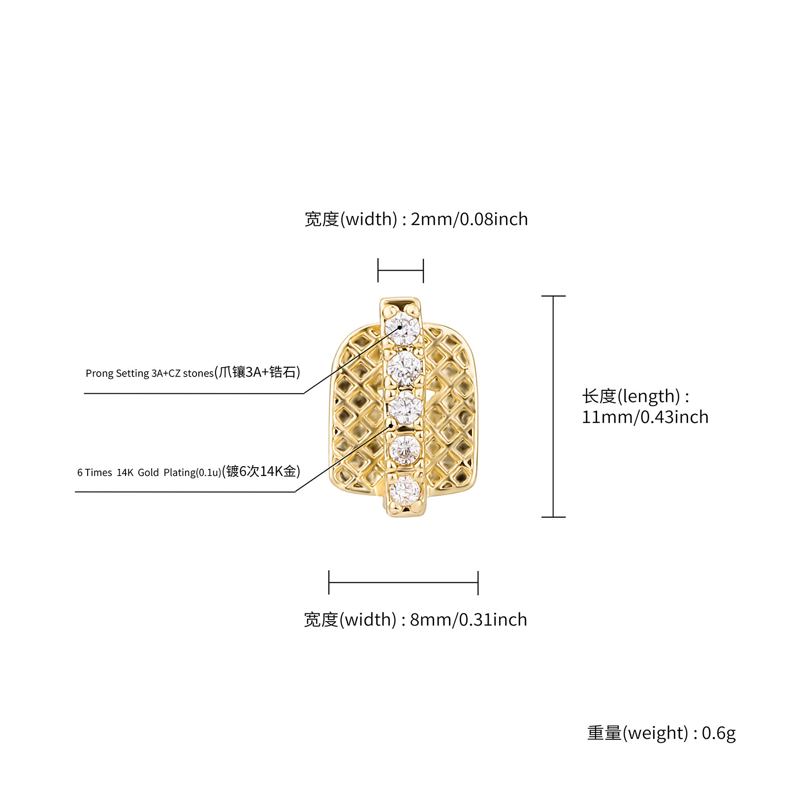 Rachelz ฮิปฮอปคริสตัลหินเดี่ยว - Body Jewelry Gold Plated บทวิจารณ์และราคา