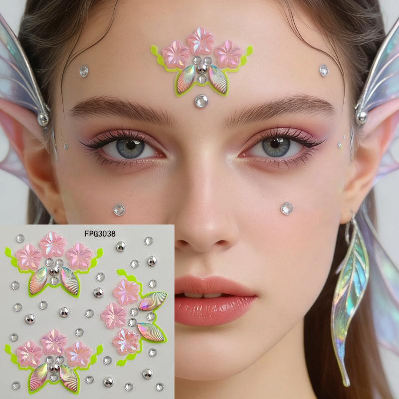 สติ๊กเกอร์ติดหน้าแบบมีประกายสี - Body Jewelry Eyebrow บทวิจารณ์และราคา