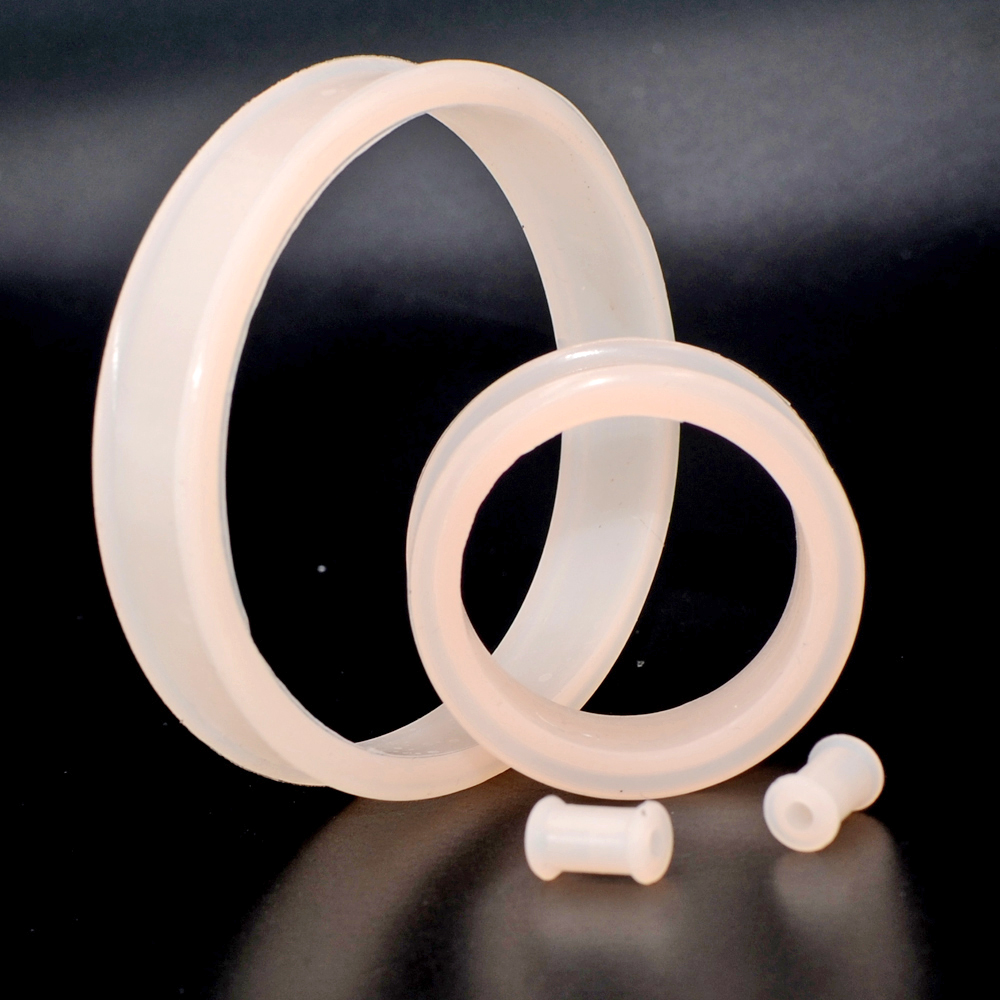 คู่ขนาดใหญ่ผิวสีซิลิโคน Double - Body Jewelry Gauge Sizes บทวิจารณ์และราคา