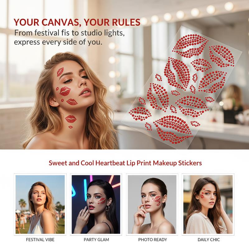 สติกเกอร์ริมฝีปากสีแดงแบบสมจริ - Body Jewelry Eyebrow บทวิจารณ์และราคา