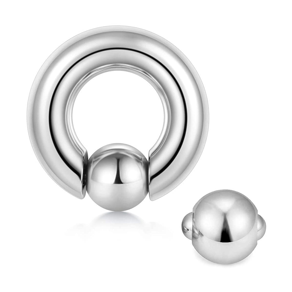 1PC สแตนเลสสตีลขนาดใหญ่แหวนลูก - Body Jewelry Gauge Sizes บทวิจารณ์และราคา