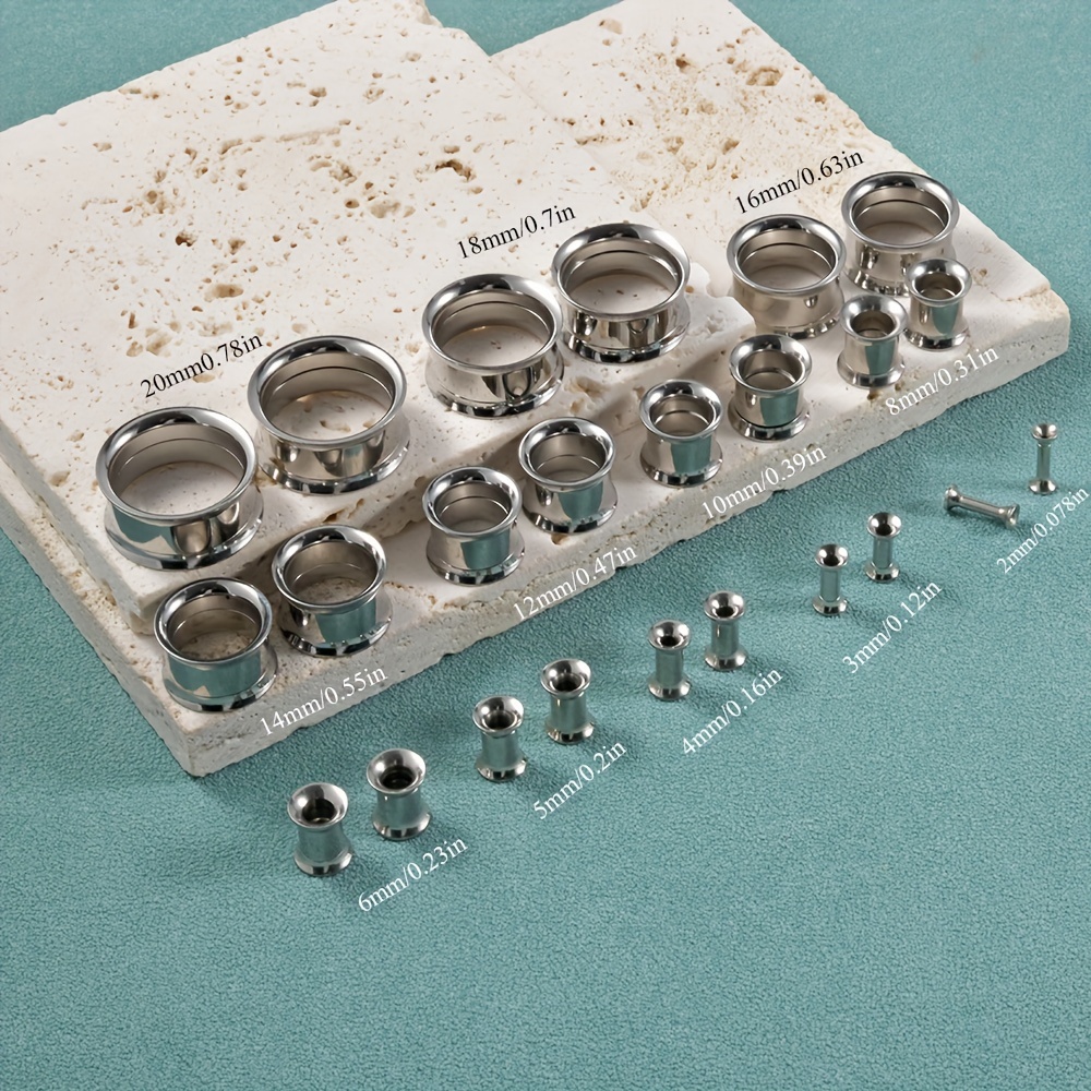 1 คู่/12 คู่ชุดสแตนเลสเกลียวภา - Body Jewelry Gauge Sizes บทวิจารณ์และราคา