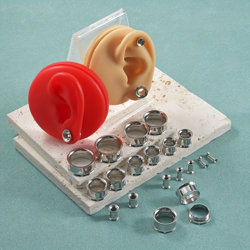 1 คู่/12 คู่ชุดสแตนเลสเกลียวภา - Body Jewelry Gauge Sizes บทวิจารณ์และราคา