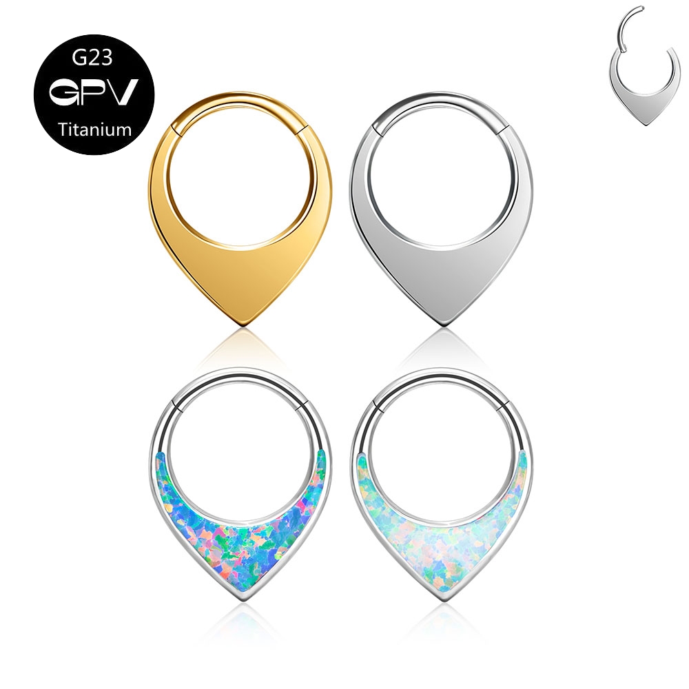 G23 F136หยดน้ำโอปอลจมูกแหวนจมู - Body Jewelry Manufacturers บทวิจารณ์และราคา