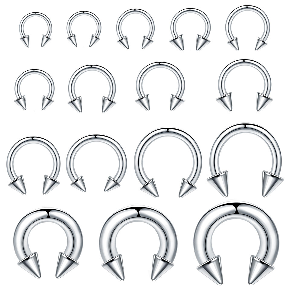 แหวนสแตนเลสทรงเกือกม้าขนาดใหญ่ - Body Jewelry Gauge Sizes บทวิจารณ์และราคา