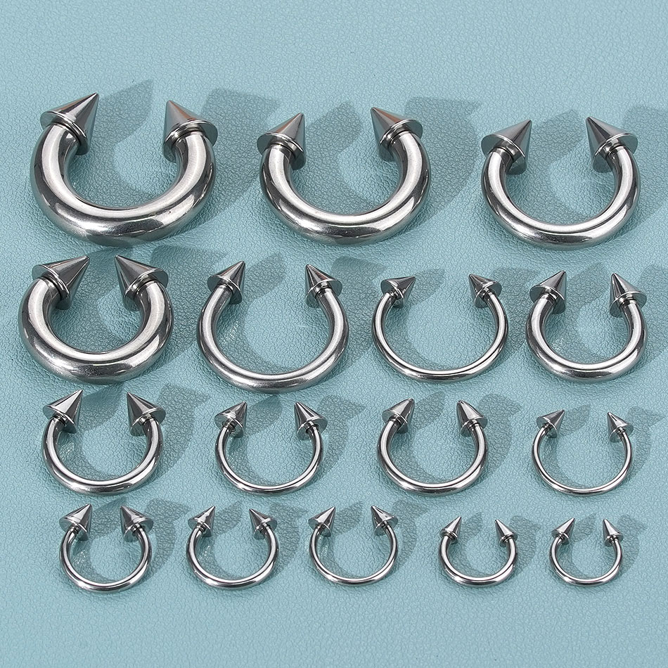 แหวนสแตนเลสทรงเกือกม้าขนาดใหญ่ - Body Jewelry Gauge Sizes บทวิจารณ์และราคา