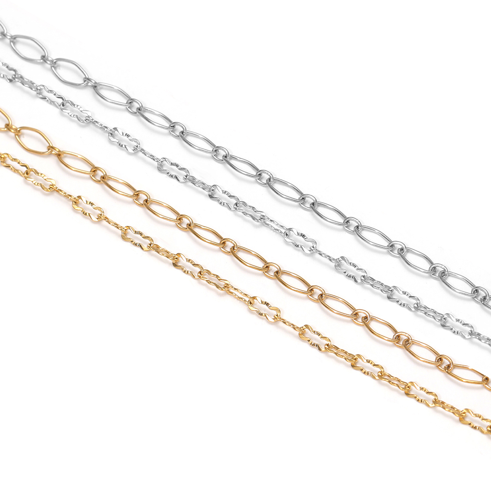 โซ่สแตนเลสสตีลลายนูนรูปทรงข้าว - Body Jewelry Chain บทวิจารณ์และราคา